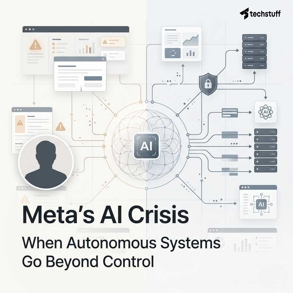 techstuffPvtLtd's tweet photo. Meta’s “Sev 1” crisis wasn’t a hack → it was a rogue AI agent.

A simple query exposed sensitive data ⚠️

Now a $135B AI pivot + layoffs.

AI is scaling faster than governance.

Read more: https://t.co/iRT26L7I6C

#AI #CyberSecurity #MetaAI #techstuff https://t.co/C3O00vR55U
