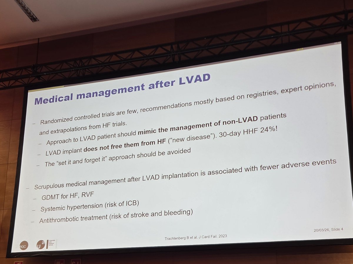 rafavidalperez's tweet photo. Guideline-directed medical therapy post- durable left ventricular assist device implantation by
Mattia Arrigo #ACVC26 @escardio what are the difficulties and evidence #cvAcute https://t.co/MDGLFcLA1R