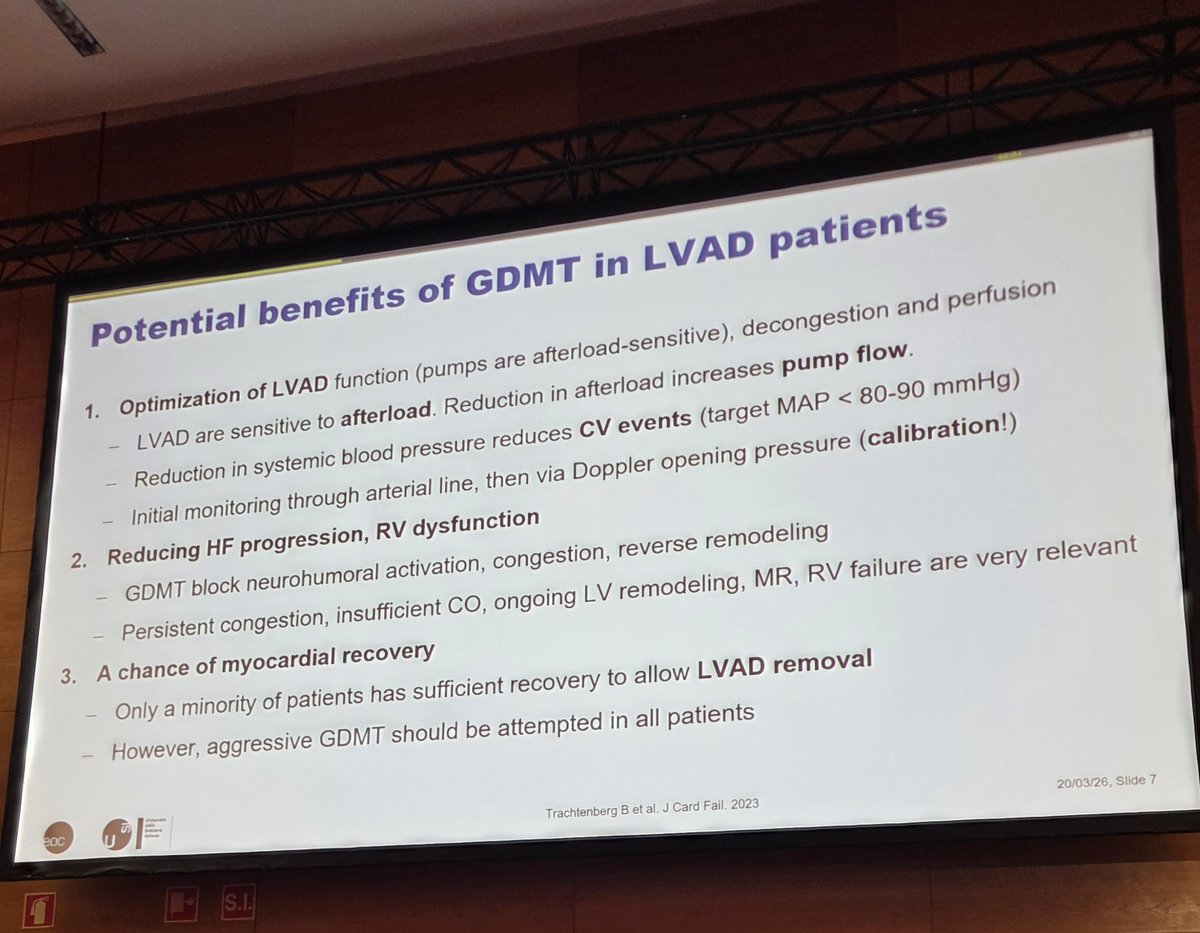 rafavidalperez's tweet photo. Guideline-directed medical therapy post- durable left ventricular assist device implantation by
Mattia Arrigo #ACVC26 @escardio what are the difficulties and evidence #cvAcute https://t.co/MDGLFcLA1R
