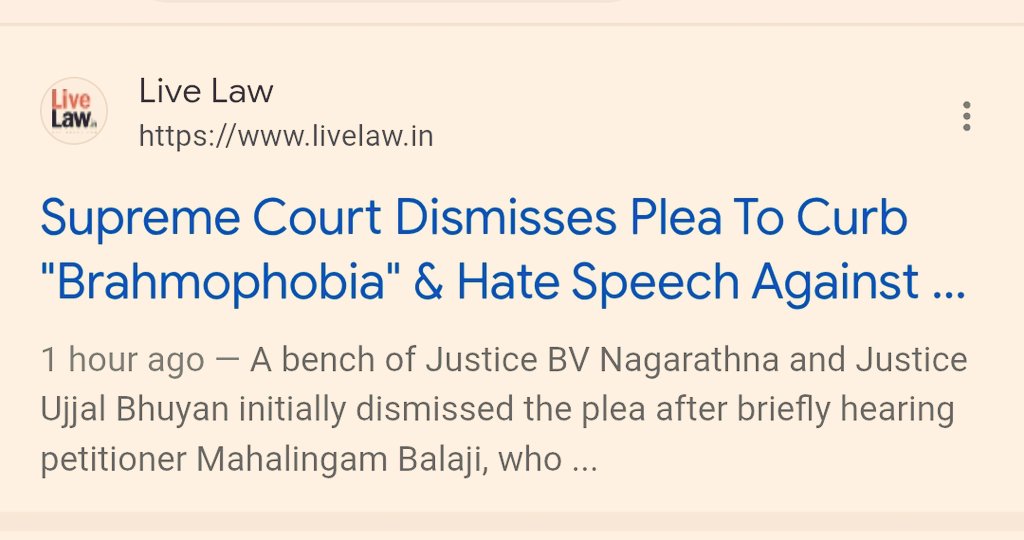🚨Please read

Justice Nagarathna questioned 

"why a particular community should seek protection against hate speech against themselves only?"

The Supreme Court dismissed a plea seeking recognition of hate speech targeting the Brahmin community, described as “Brahmophobia,” as