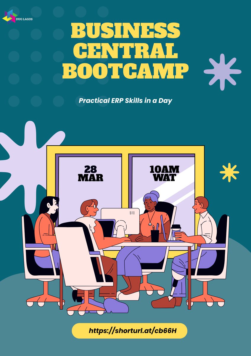 DugLagos's tweet photo. TGIF, DUGLagosians 🎉

📌We are counting down to our physical &amp; interactive  Business Central Bootcamp titled:

“Practical ERP Skills for Sales, Purchasing, Inventory &amp; Finance in One Day” 

📆 : March 28, 2026
⏰ : 10AM – 4PM
📍 : Café One, (UNILAG)

#bootcamp
#duglagos
#dug https://t.co/iUzpGimcK3