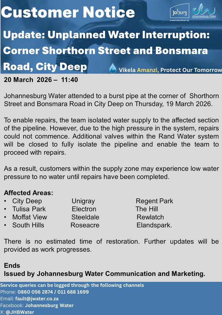 Johannesburg Water tweet media