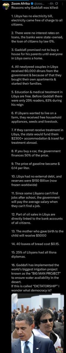 fatimaax_7's tweet photo. @BlackFr82734196 @TrulyMonica @TSinghNotes &amp; Muammar Gaddaffi did not invade Kuwait, rather Libya was the most successful country when he ruled, more successful than the west. He was assassinated for no fucking reason by USA &amp; Israel bitches bcz they feared him. Now Libya is a wreck bcz of those devils. https://t.co/7ylIls1cgg