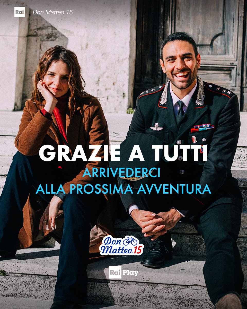 DonMatteoRai's tweet photo. Nella serata di ieri, giovedì 19 marzo 2026, il gran finale di #DonMatteo15 andato in onda su Rai1 stravince la prima serata con il 23,3% di share e 3 milioni 875 mila spettatori! 🤗

Grazie per essere stati con noi, tutti gli episodi vi aspettano su RaiPlay! 💙
🗣 #AscoltiTv https://t.co/qwlaHL80wj