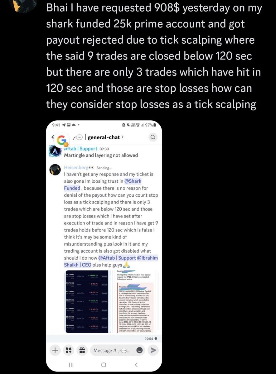 Forexmarverick's tweet photo. @SharkFundedfirm look into this trader matter 
He's payout should be released https://t.co/mAz3QZVxlI