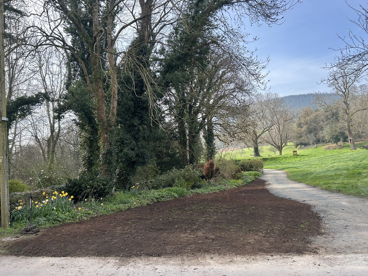 MarkSim93794378's tweet image. Ground prep this morning, rotovating grassed area adjacent to 16th path, imported soil, raked and sprayed in preparation of planting 🪴 

#details @MonmouthshireGC