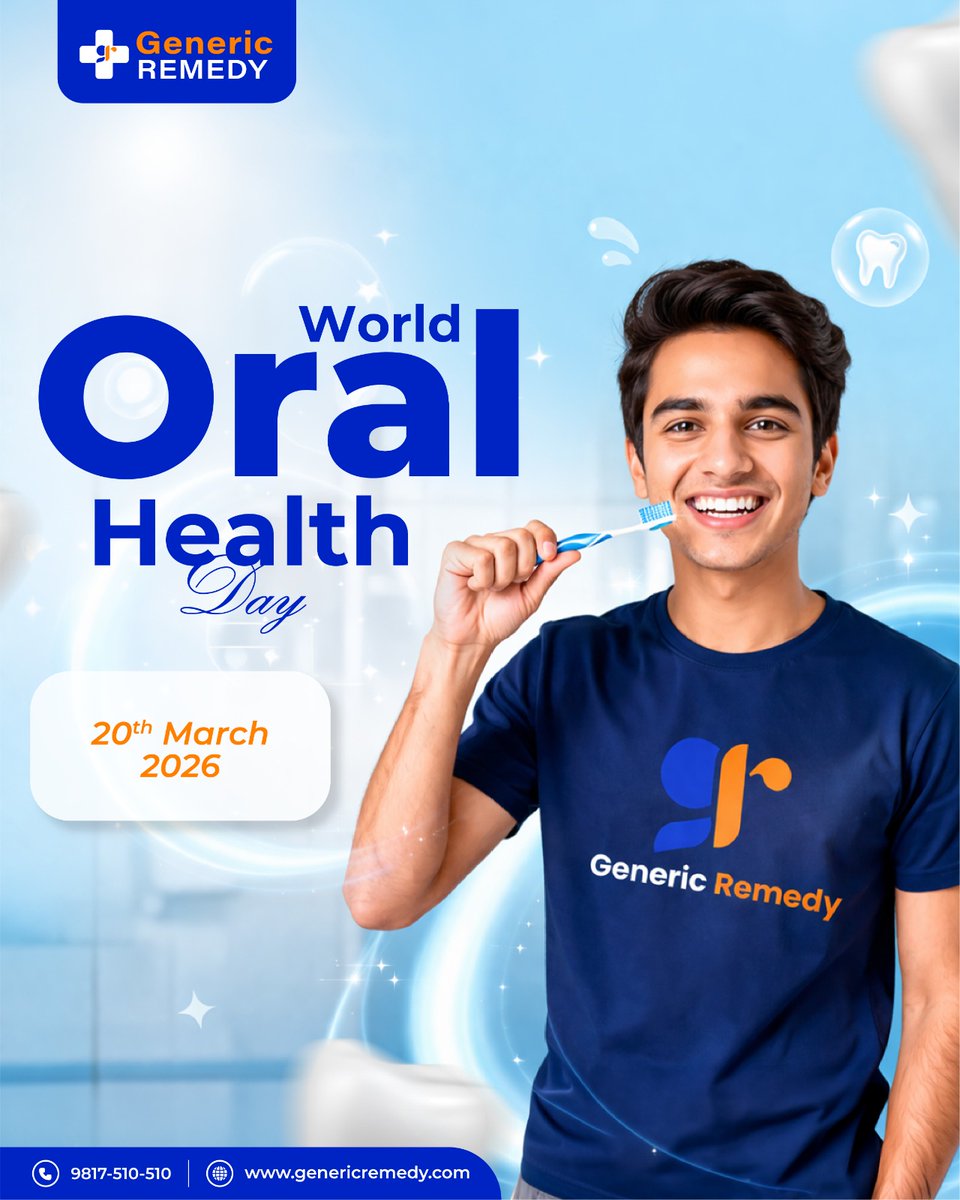 genericremedy's tweet photo. Your smile says a lot… make sure it says “healthy” 🦷✨

This World Oral Hygiene Day, take a moment to care for your oral hygiene—because small daily steps can prevent bigger problems tomorrow. 

#worldoralhygieneday #oralhygienehealthmatters #genericremedy https://t.co/CAEttvNezC