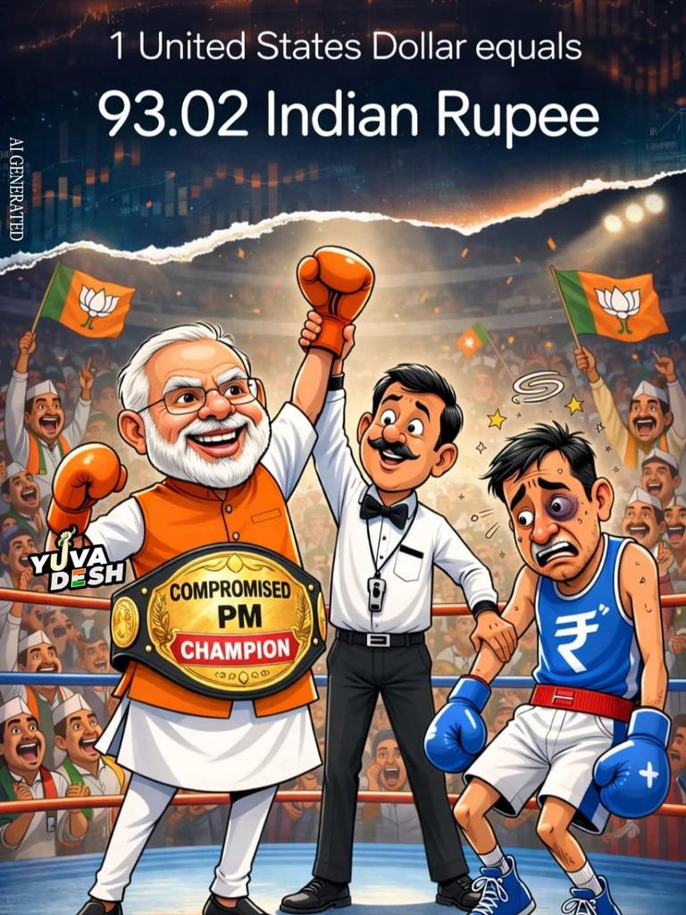 Under the visionary leadership of Mahamanav ji, rupee reaches 93‼️