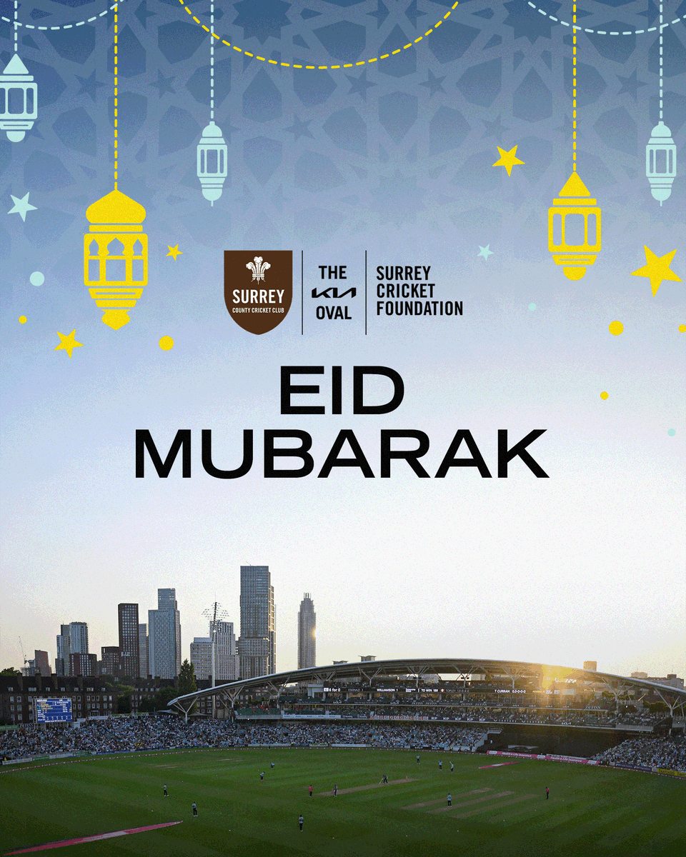 surreycricket's tweet photo. Eid Mubarak to everyone celebrating around the world! 🌙

🤎 | #SurreyFamily https://t.co/s6volqE6nz