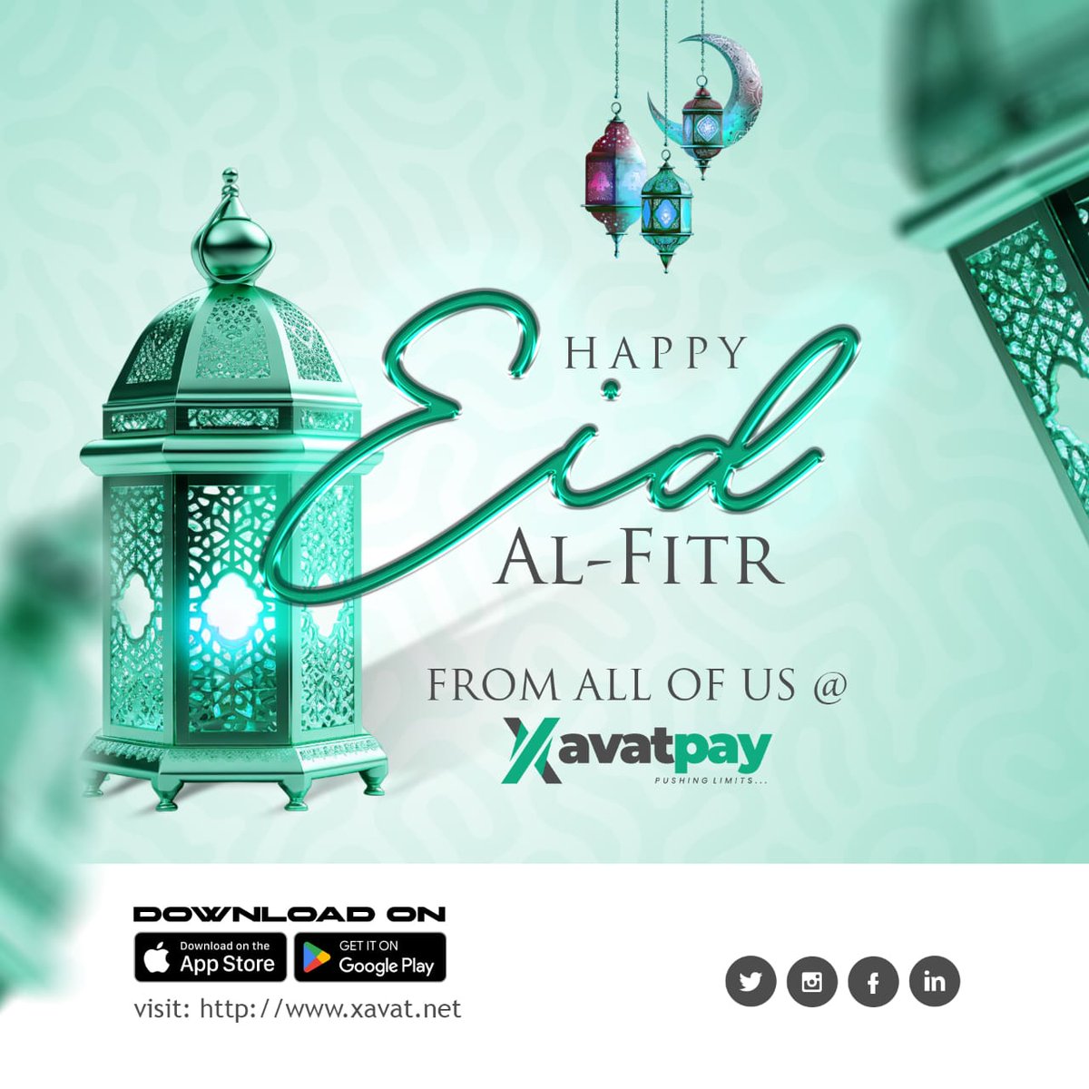 xavatpay's tweet photo. Happy Eid al-Fitr! 🌟

From all of us at Xavat Pay, we wish you a wonderful Eid filled with laughter, good food, and the company of family and friends. May the spirit of this occasion guide you towards new possibilities and continued success. 🚀

Eid Mubarak! https://t.co/WHpzjZ2ICy
