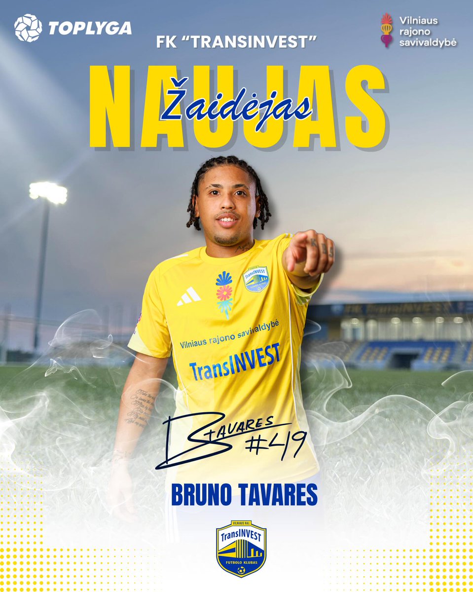 LituanieFootFR's tweet photo. Le #mercato est terminé depuis 2 jours mais une annonce tardive a été faite ce matin !
Bruno Tavares 🇵🇹 rejoint #TransINVEST !
Déjà sur le banc face à son ancien club #Zalgiris, j'étais passé à côté et les clubs aussi on dirait 😅
Formé au #Sporting , il aussi par #Pafos et #Auda https://t.co/nZRuaEe2yH