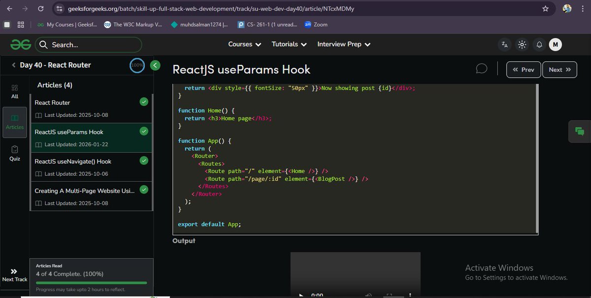 m_salman1274's tweet photo. Ever wondered how Instagram changes URLs without reloading?
That's React Router.
useParams ↔ extract data from URL.
useNavigate ↔navigate with logic not links.
Day 40. Zero breaks. Real apps start making sense. 🗺️
#90DaysOfCode #React #ReactRouter https://t.co/4TtafSVkT7