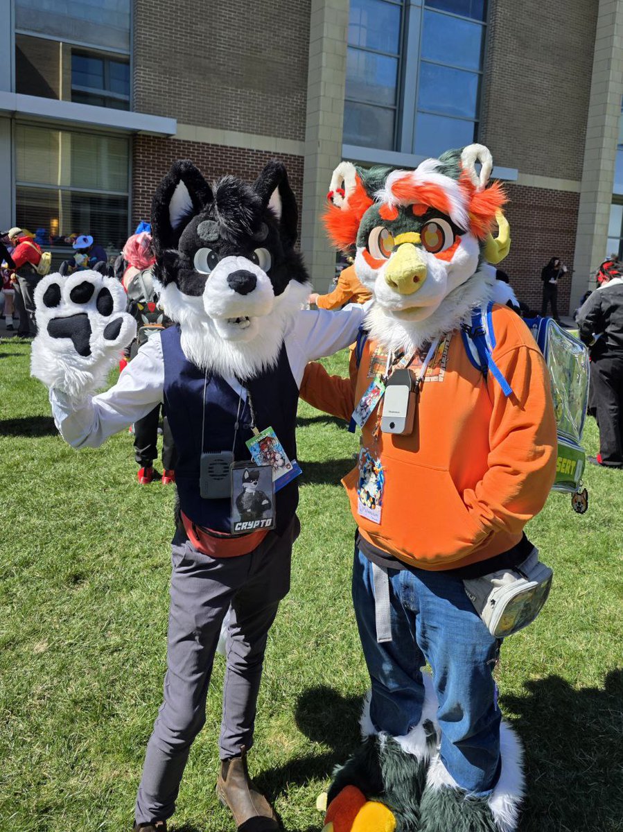 hanging out with one of my other suit siblings :D

happy #FursuitFriday

🐶: <a href="/Maxxshiba/">Xylotoxyz</a>