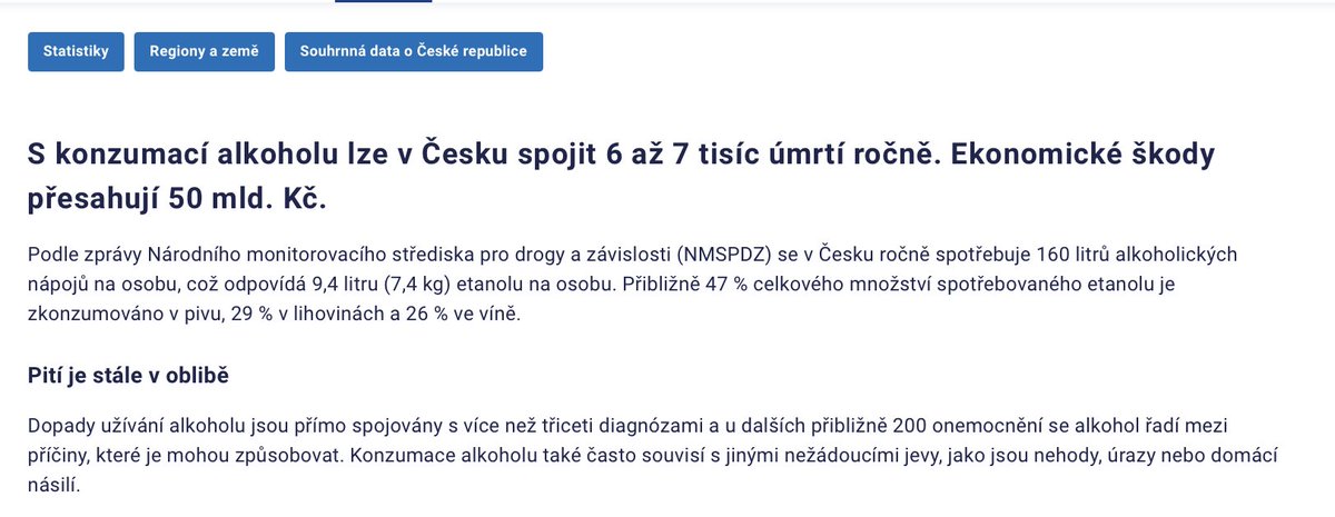 HarmReductionCZ's tweet photo. @PolicieCZ Počet úmrtí přiřaditelných alkoholu dosahuje 6–7 tisíc ročně, což představuje zhruba 6 % celkové úmrtnosti v České republice. U 2 až 3 tisíc úmrtí ročně je alkohol hlavní nebo jedinou příčinou úmrtí. V roce 2023 šlo o 2 257 úmrtí. (ČSÚ, 16.1. 2026) https://t.co/ReWzpEuM9n