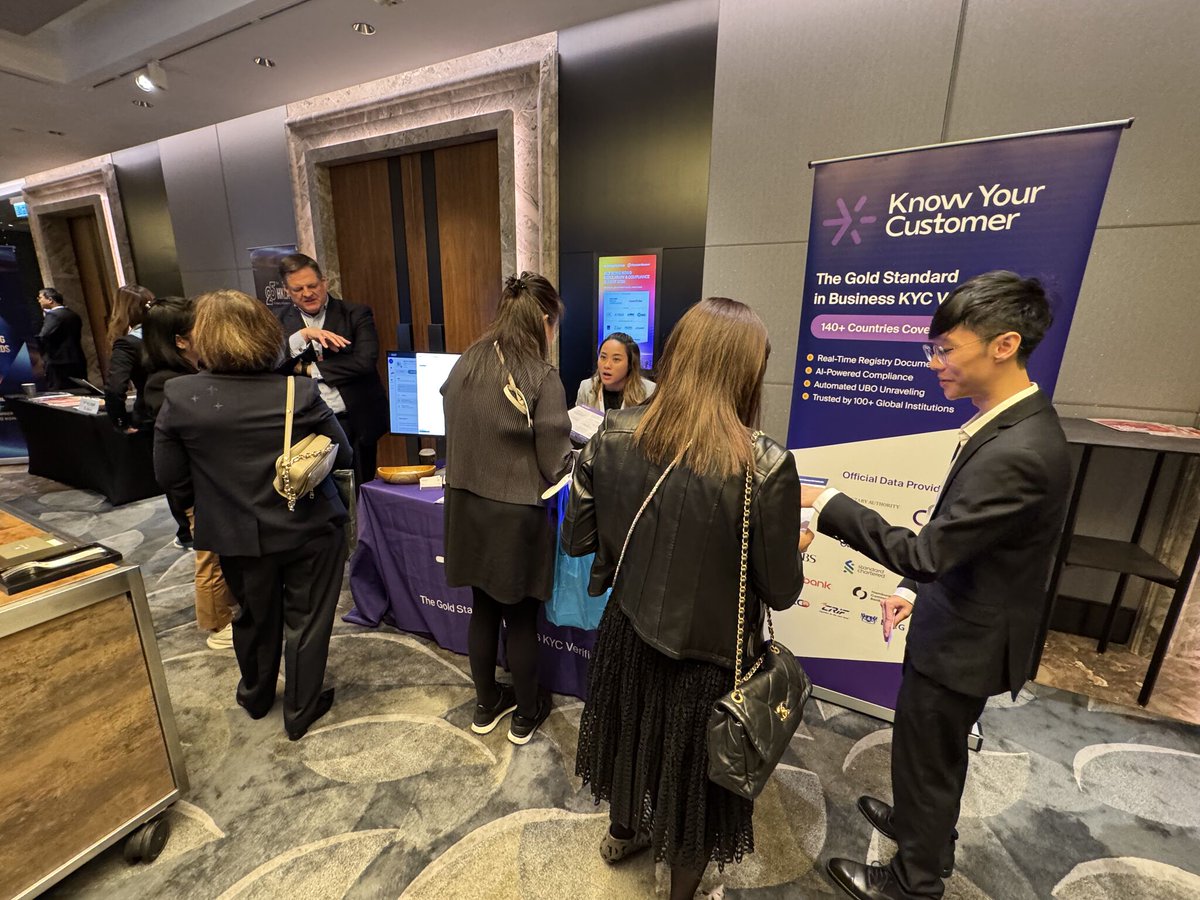 KYC_Ltd's tweet photo. Packed week for the @KYC_Ltd team: HK at the @thomsonreuters ALB summit, Jamie &amp; Jon at Future Identity Finance in London, and heading to PAY360 @ThePAssoc. Trusted, real‑time KYB data remains the key to faster, compliant onboarding. #FinTech #KYB #Payments https://t.co/aY7NE6dotY