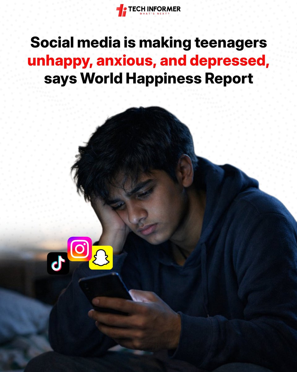 Heavy social media use is linked to lower life satisfaction among teenagers, according to the World Happiness Report 2026. The findings are based on data from over 270,000 students aged 15–16 across 47 countries from the OECD’s 2022 PISA survey.

#Techinformer #SocialMedia
