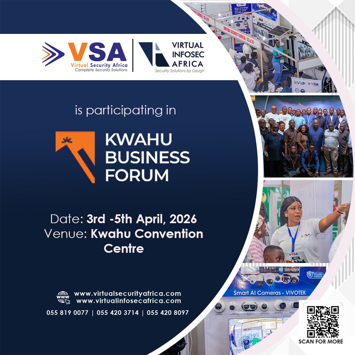 We’re excited to announce our participation in the Kwahu Business Forum 2026. Join us from April 3rd–5th at the Kwahu Convention Centre.

From surveillance to smart protection — we’ve got you covered. Visit us!

#VirtualSecurityAfrica #VirtualInfosecAfrica #kwahubusinessforum