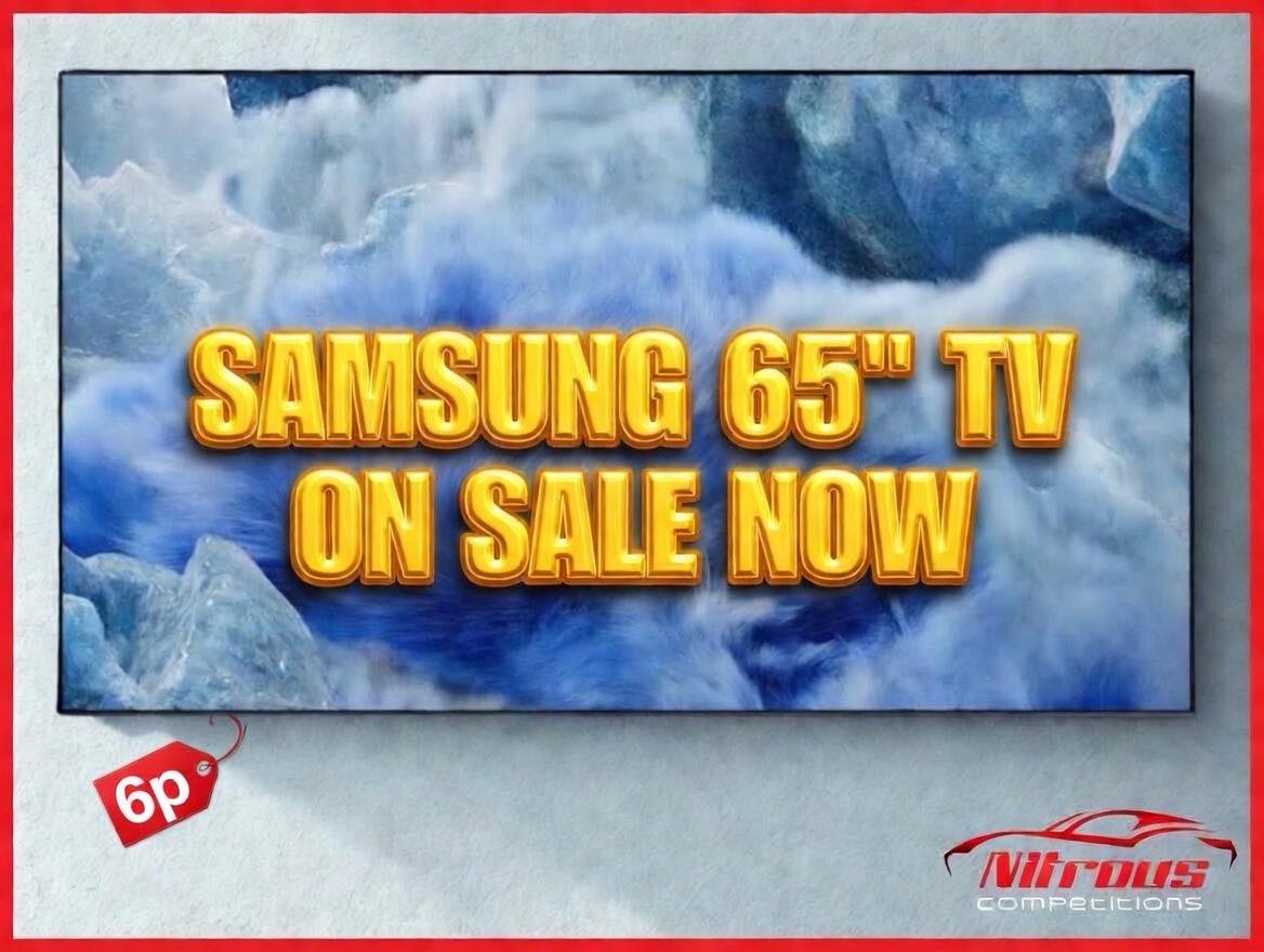 NITROUSCOMPS's tweet image. Tonights top tech win is now on offer 😲 

🏆 Brand New Samsung 65" TV 
🎟️ Now only 6p to secure your win 
💸 Get more for your money when you get bulk discounts 

Check it &amp;amp; all of these evenings big competitions here 
🔗nitrouscompetitions.com/competitions/

#drawday #latesttech #winme