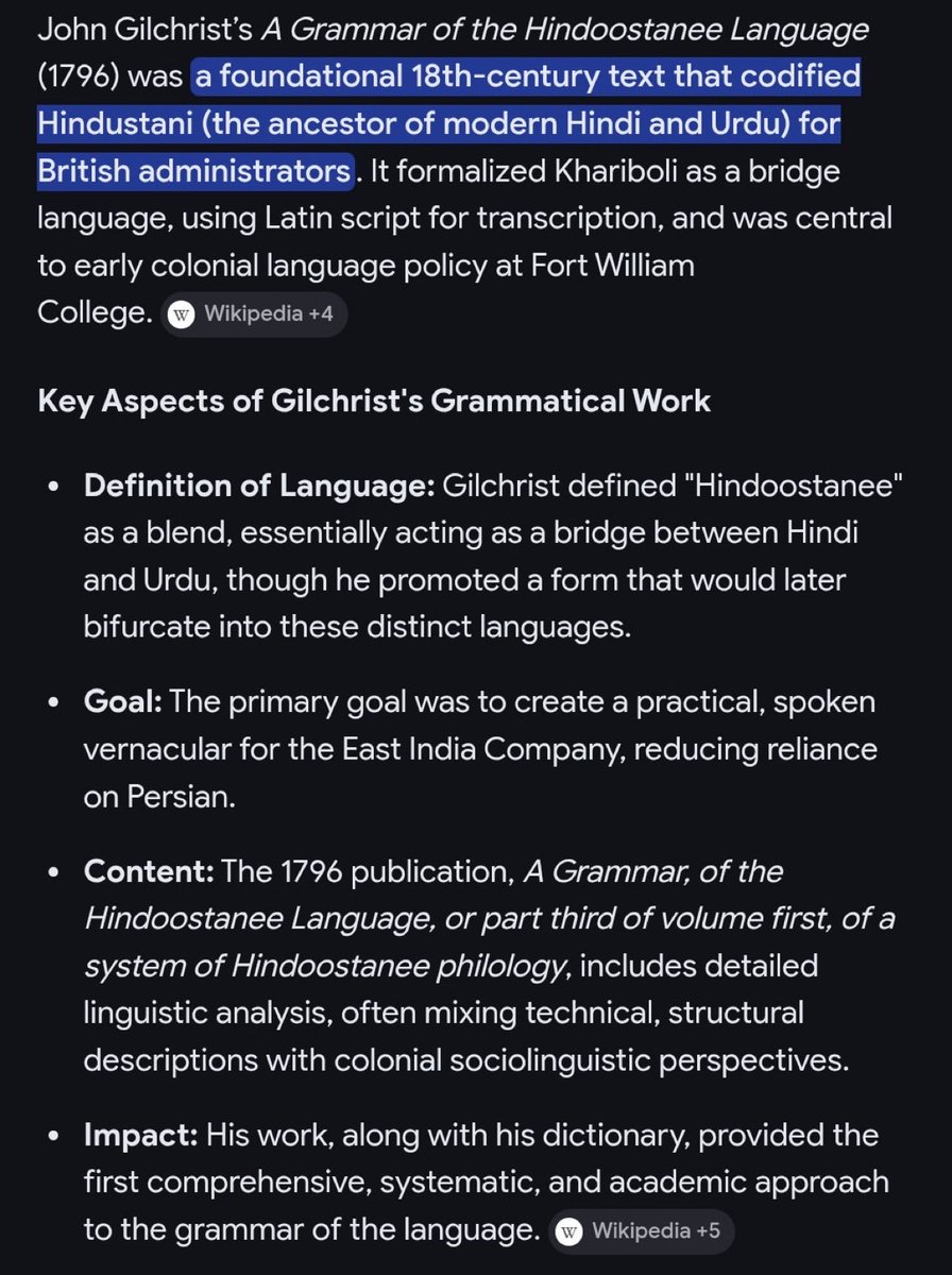 Lol!  

Hindi is a foreign language whose father is a Scottish man, Mr. Gilchrist, who wrote its first grammar at Fort William College in Kolkata.  

And it’s less than 200 years old.
