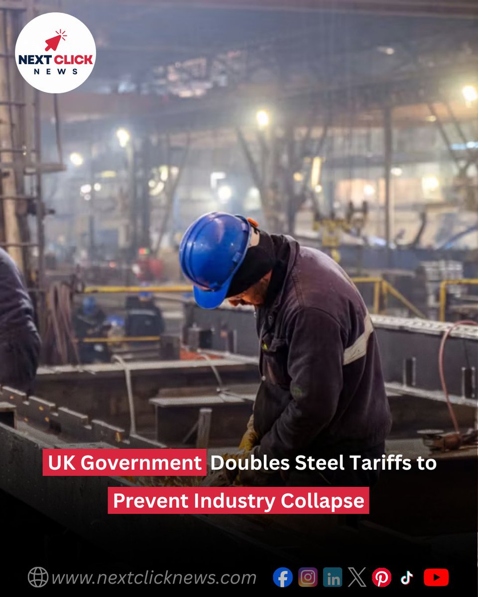 NextClickNews's tweet image. 🚨 The UK government has announced a dramatic doubling of steel tariffs in a high-stakes move to protect the domestic industry from total collapse. 

🔗 nextclicknews.com/2026/03/23/uk-…

#UKPolitics #UKSteel  #EconomicNews #UKGovernment #TradePolicy #BreakingNews #NextClickNews