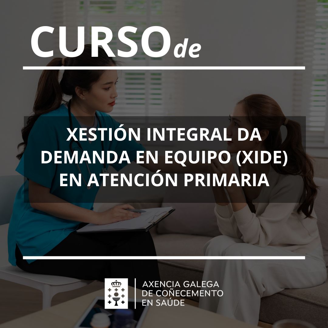 ACIS_sergas's tweet photo. 🟢 Curso online “XIDE” en Atención Primaria
Dirigido a persoal administrativo do Servizo Galego de Saúde
👉 Sen límite de prazas
🗓 Ata o 31/12
📋 Inscrición: https://t.co/Ip4EIcvH4F
#AtenciónPrimaria #FormaciónSanitaria #SERGAS #XIDE #AdministraciónSanitaria https://t.co/tkm8kYLEqJ