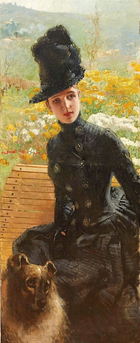 Donna con Cane, 1885. 
Vittorio Matteo Corcos.
