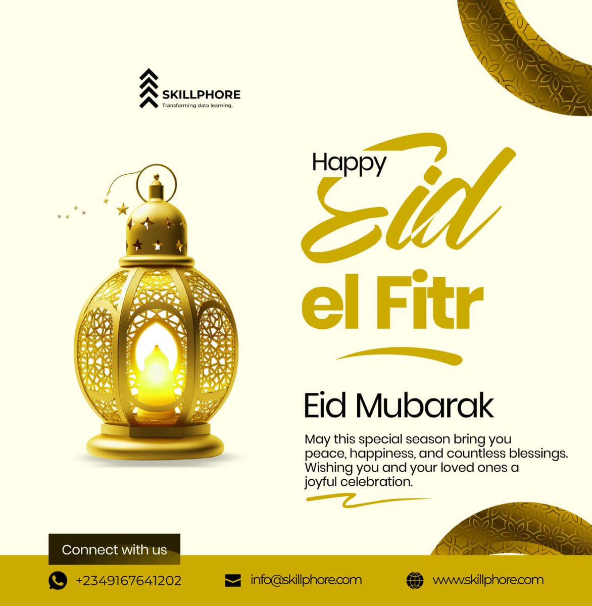 skillphore's tweet photo. Eid Mubarak to our Skillphore community members celebrating across the world. 💙🌙

May your spirit remain as sharp as your data insights and your heart as full as a perfectly optimized dashboard! 

#Skillphore #eïdmubarak #eidelfitr #DataCommunity #ramadan2026ً https://t.co/jlnWeMY5fy
