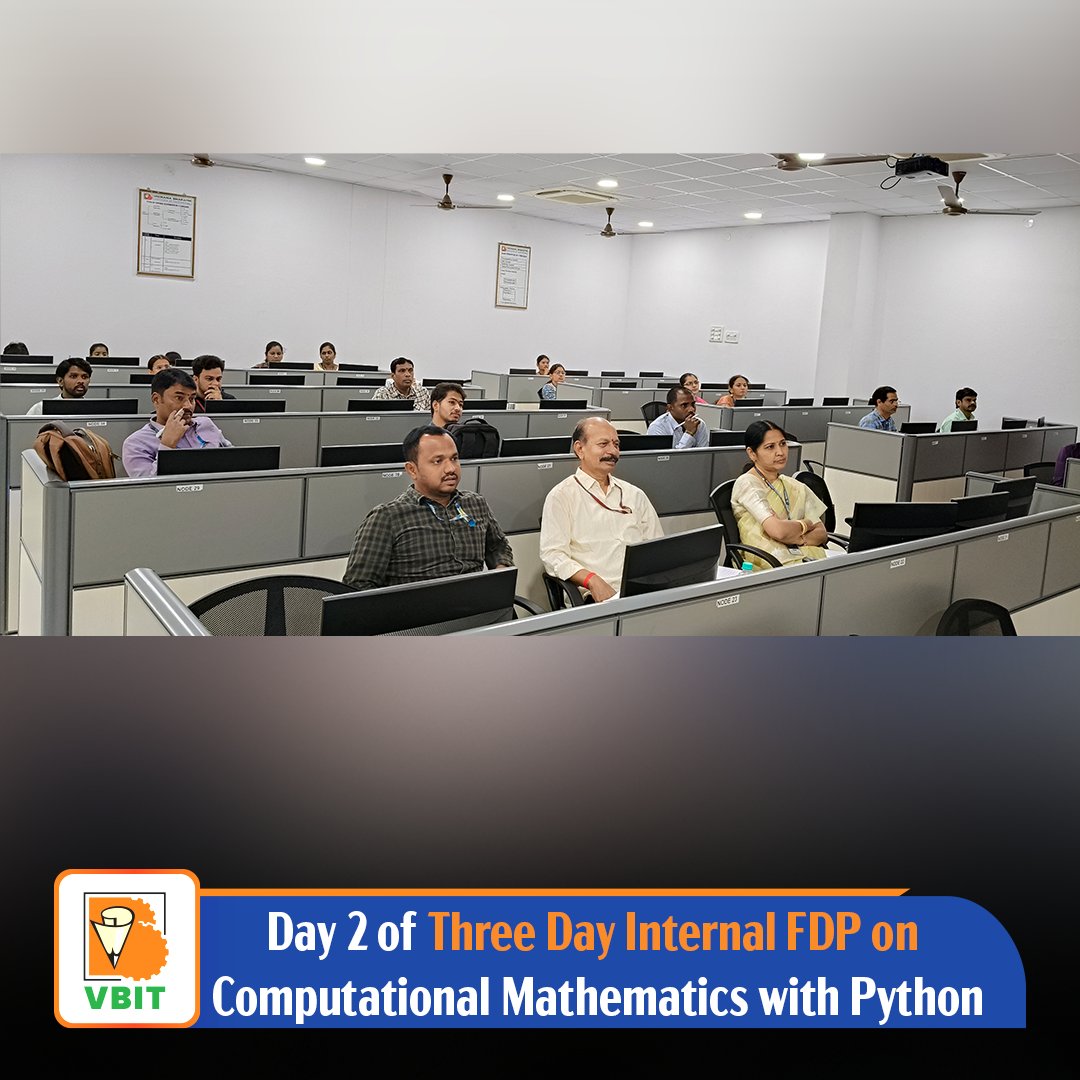 VBITHYD's tweet photo. Faculty Development Program | Day 2 – Computational Mathematics with Python

The Department of Freshman Engineering (Mathematics), VBIT, successfully conducted Day 2 of the Three-Day Internal Faculty Development Program.

#VBIT #FacultyDevelopmentProgram #Mathematics #Python #FDP https://t.co/zhE2Z5Y3Qq