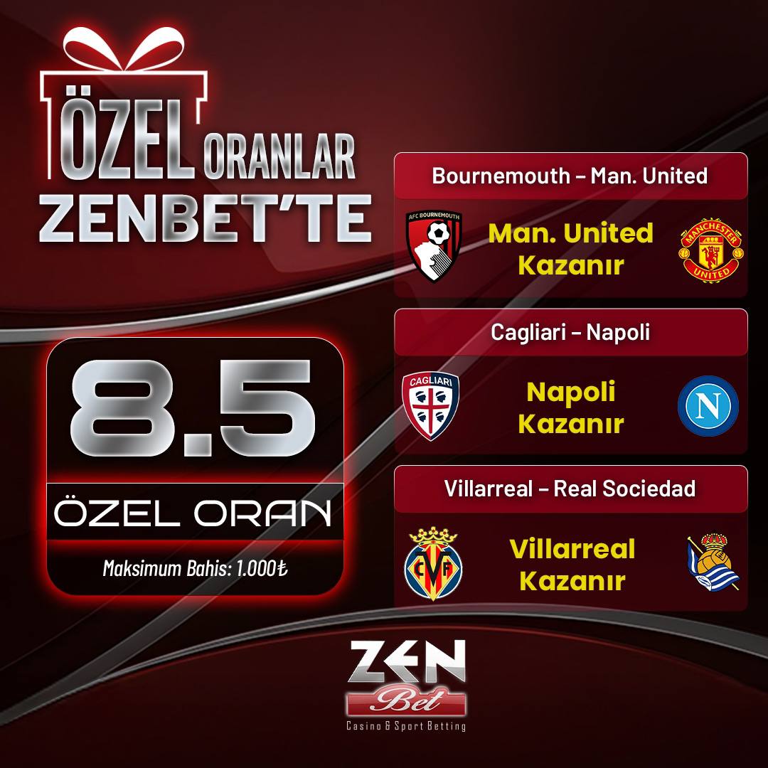 ZenBetx1's tweet photo. 🎉 Özel Oranlar Zenbet'te! 🎉

💸 Zenbet’te kazancınızı katlayabileceğiniz fırsatlar sizleri bekliyor! 

💰 ÖZEL ORAN: 8.5💰 https://t.co/fbDjrsJhw4
