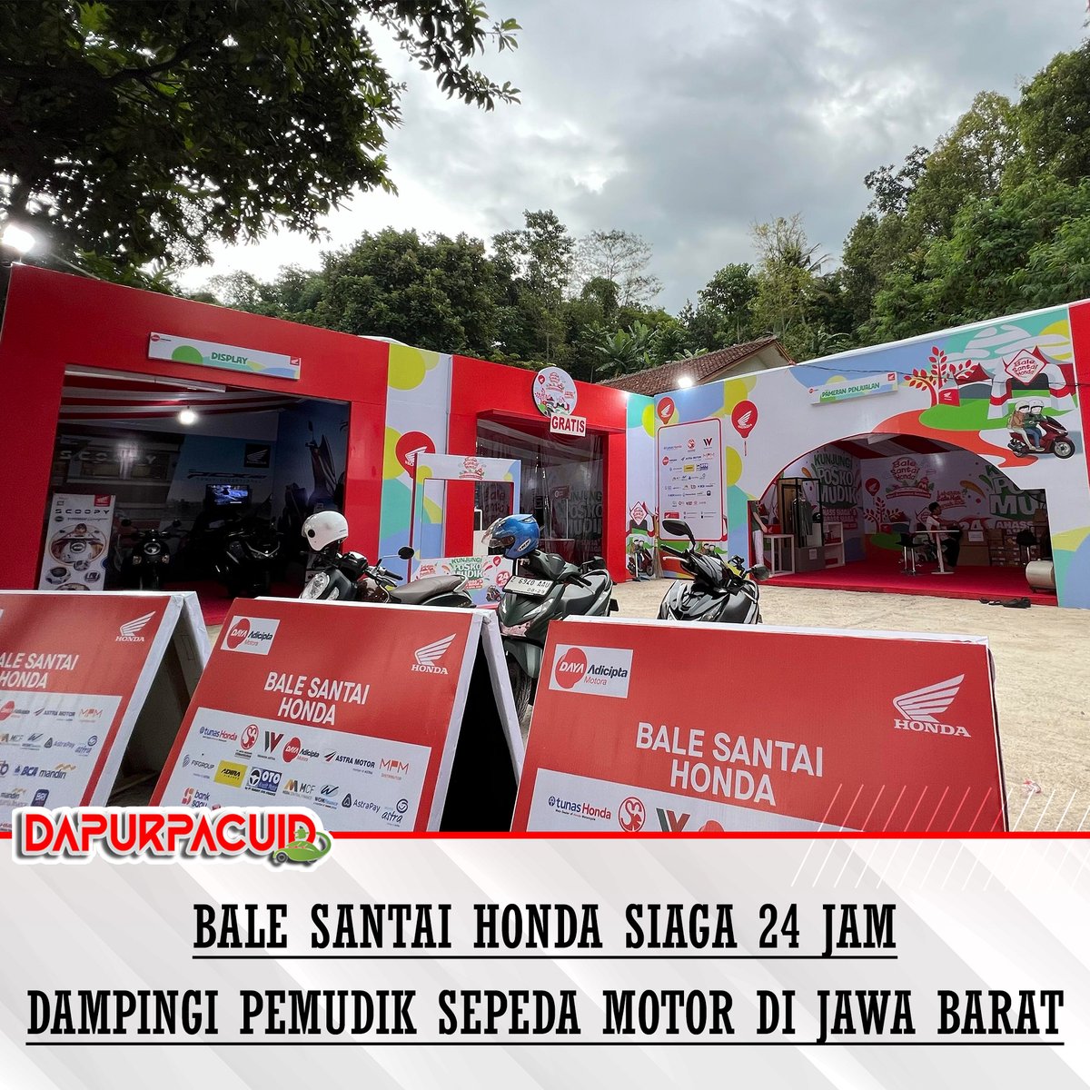 Dapurpacu_id's tweet photo. Mudik lebih nyaman dan aman bersama Bale Santai Honda 2026! Nikmati layanan 24 jam di posko kami di Cianjur, Indramayu, dan Cirebon, lengkap dengan tune-up ringan gratis dengandiskon suku cadang.
#balesantaihonda #mudikaman #lebaran #hondalovers #dayaadiciptamotora 

@alwayshonda https://t.co/QxjucSsvLA