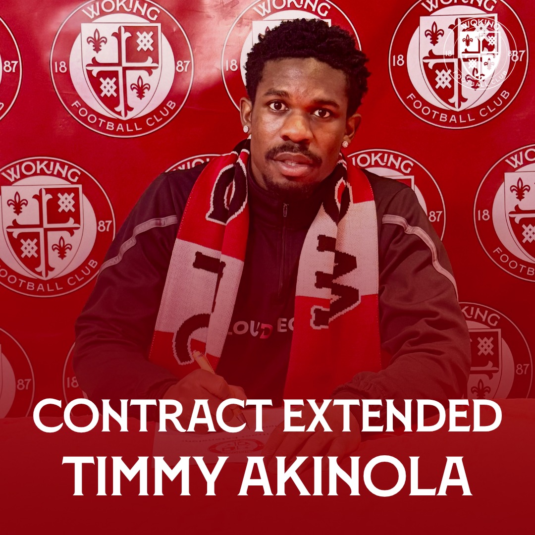 wokingfc's tweet photo. Woking Football Club is delighted to announce that Timmy Akinola has signed a new two-year deal, extending his stay until the summer of 2028. 📝