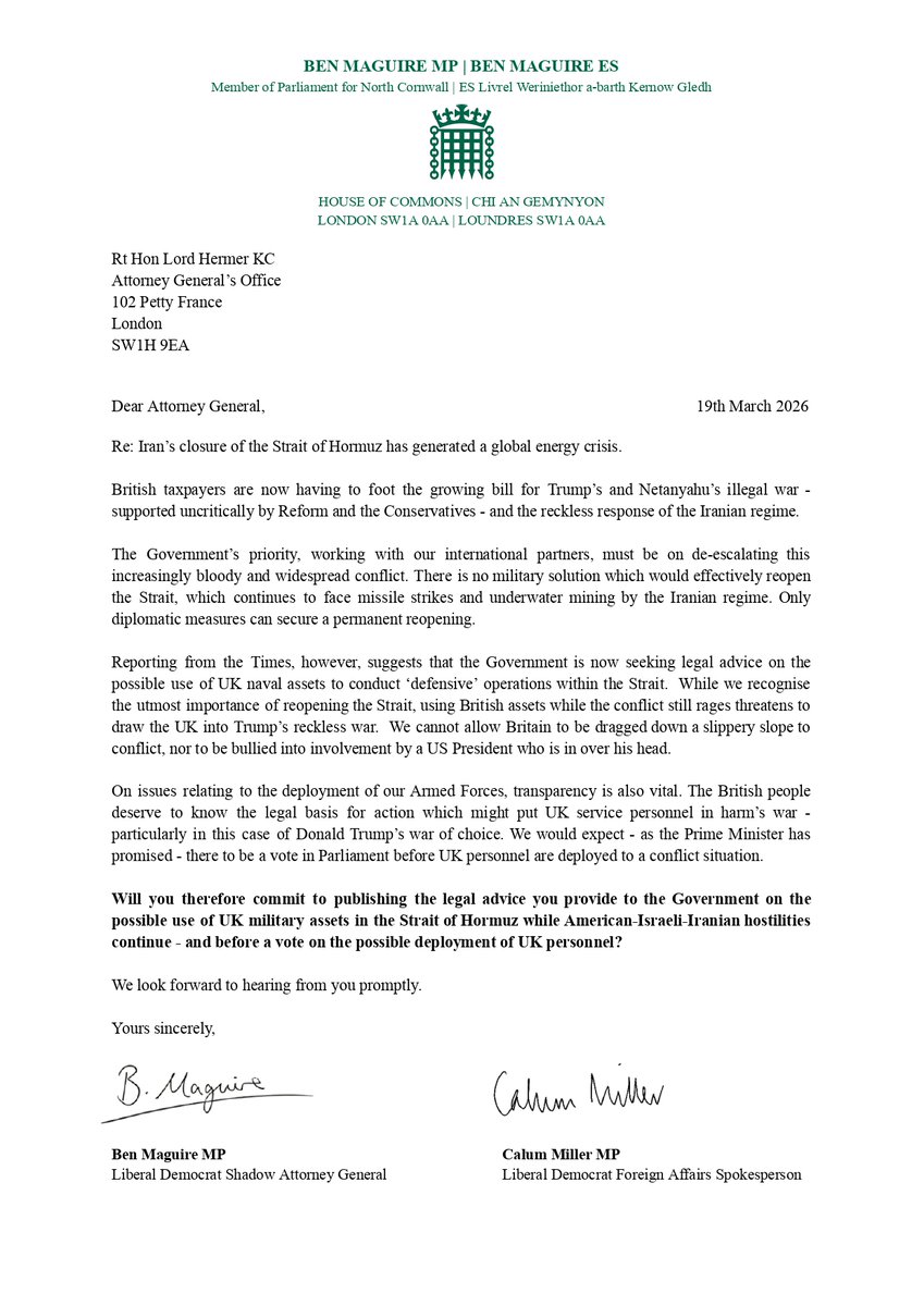 Ben Maguire MP tweet media