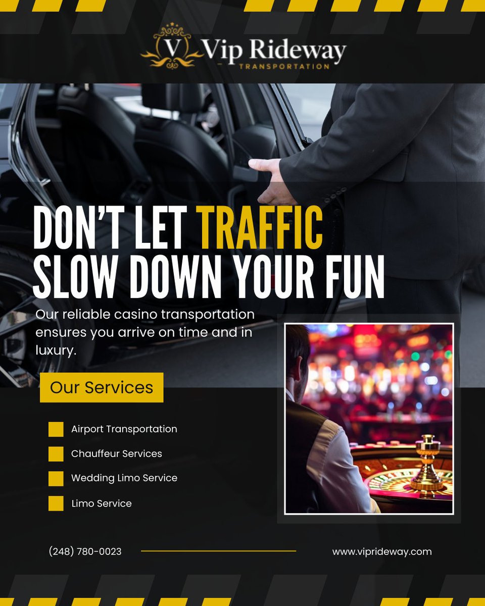 viprideway's tweet photo. Don’t let traffic slow down your fun—our reliable casino transportation ensures you arrive on time and in luxury.

🌐 Visit Our Website at https://t.co/P1aIIle3vU

#CasinoTravel #LuxuryCarService #VIPTransport #CasinoExperience #RideComfortably #EliteTransportation https://t.co/eoKovNna1x