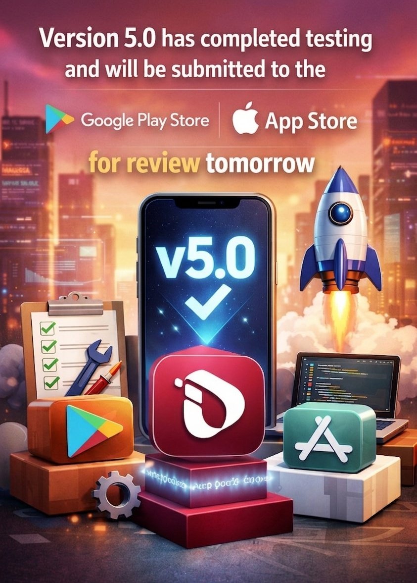 2_sojib35445's tweet image. "Version 5.0 is ready for takeoff! 🚀 We've completed testing and will be submitting it to the stores tomorrow. Get ready for a smoother and more powerful experience! 📱✨"
​Hashtags:

#Interlink #Version5 #AppUpdate #TechLaunch #Innovation #ComingSoon