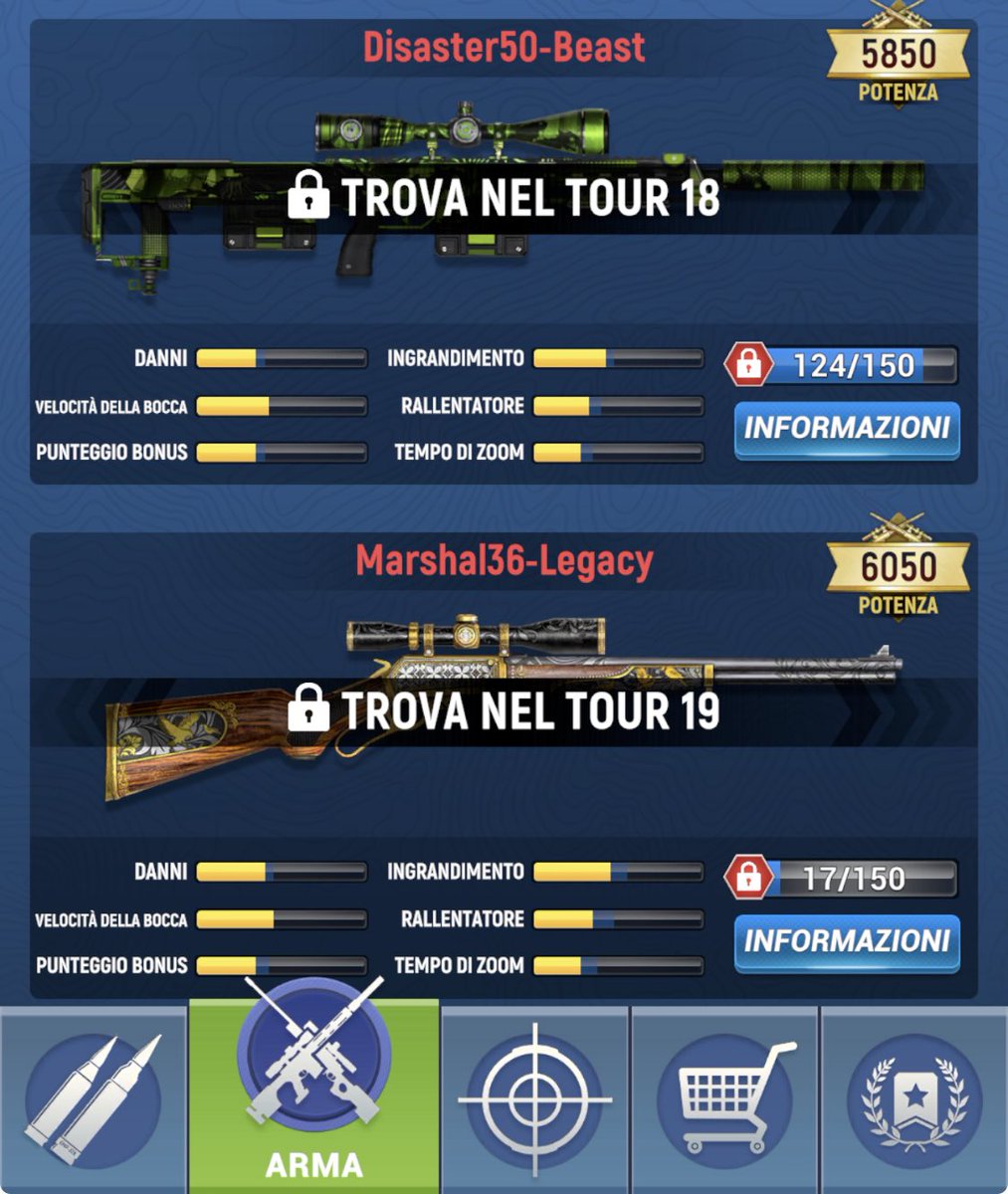 rox0566's tweet photo. Completato anche il tour 19 ma zero ricompense #huntingsniper https://t.co/hQor45NCuh