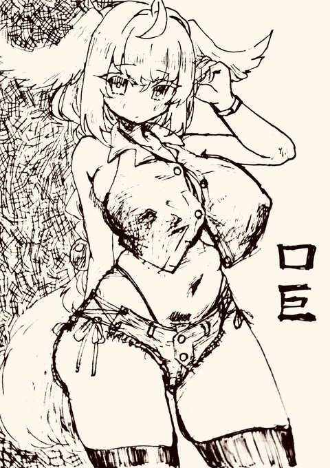 うちの子。ペンで陰影とか表現する練習。 