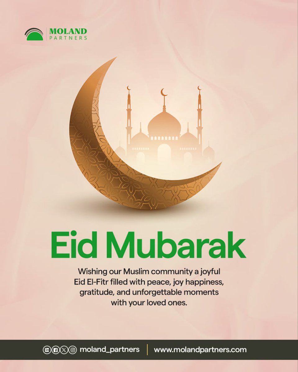 MolandPartners's tweet photo. Eid Mubarak to our muslim community. May your day be filled with joy, happiness and gratitude!

#MolandPartnersNigeria
#MolandPartnersOntario
#lawyers 
#accountants
#corporateservices
#CorporateLaw 
#EidMubarak 
#EidElFitr https://t.co/3iXZmqZaXX