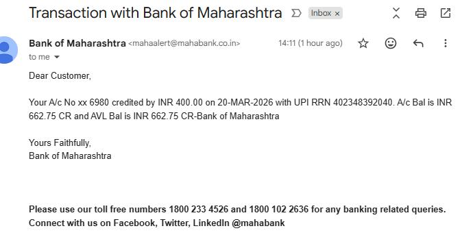 ashishpadave's tweet photo. @mahabank Don't you verify email addresses before adding them to your system? I have been getting these emails for quite a few days now. https://t.co/jUgVdTQJZT