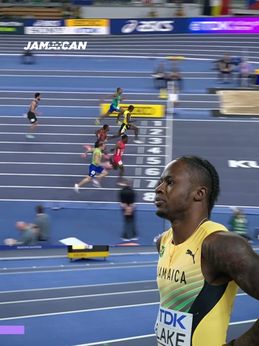 📷 Ackeem Blake wins Heat 7 in 6.59. Comfortable qualification into the semi-finals at the World Indoor Championships underway in Poland.
#worldchampionships #poland #jamaica #ackeemblake
