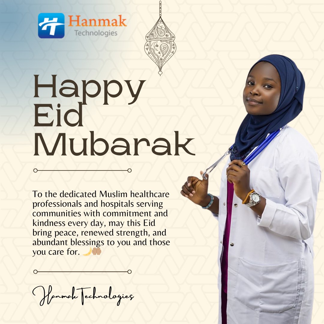 hanmaklimited's tweet photo. To the dedicated Muslim healthcare professionals and hospitals serving communities with commitment and kindness every day, may this Eid bring peace, renewed strength, and abundant blessings to you and those you care for. 🌙🤲🏽 https://t.co/8FZ9mipcOP