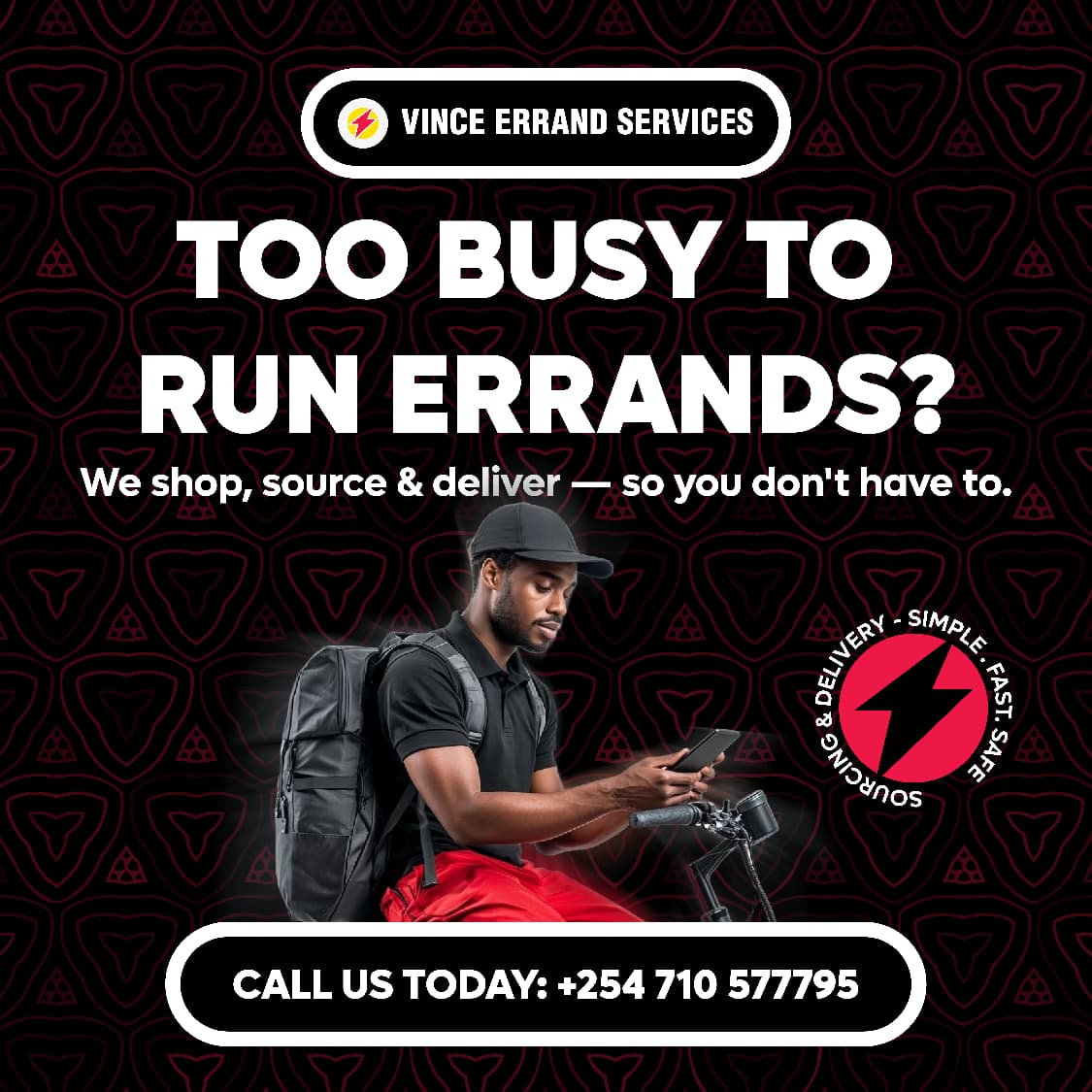 crazy_kenyan__'s tweet image. Delivering more than just packages — we deliver peace of mind. 💯
Let us run your errands while you focus on what matters.
📞 +254 710 577795
#DeliveryService #Errands #NairobiLife