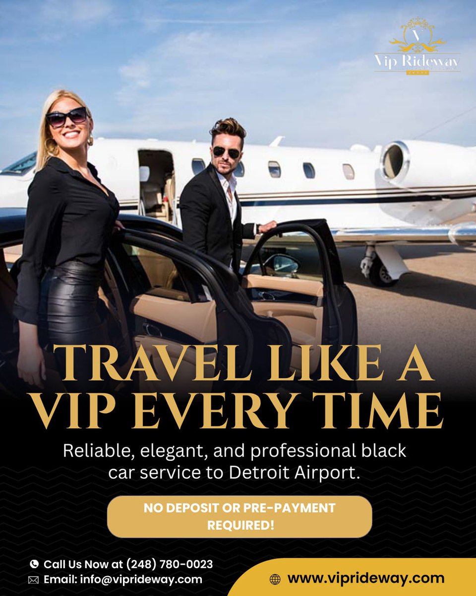 viprideway's tweet photo. Travel like a VIP every time—reliable, elegant, and professional black car service to Detroit Airport.

🌐 Visit Our Website at https://t.co/Yua7fAwxIG

#LuxuryAirportService #DetroitAirportTransfer #VIPCarService #ExecutiveTransportation #AirportTravelComfort #PremiumChauffeur https://t.co/Cg2FqrgJ7A