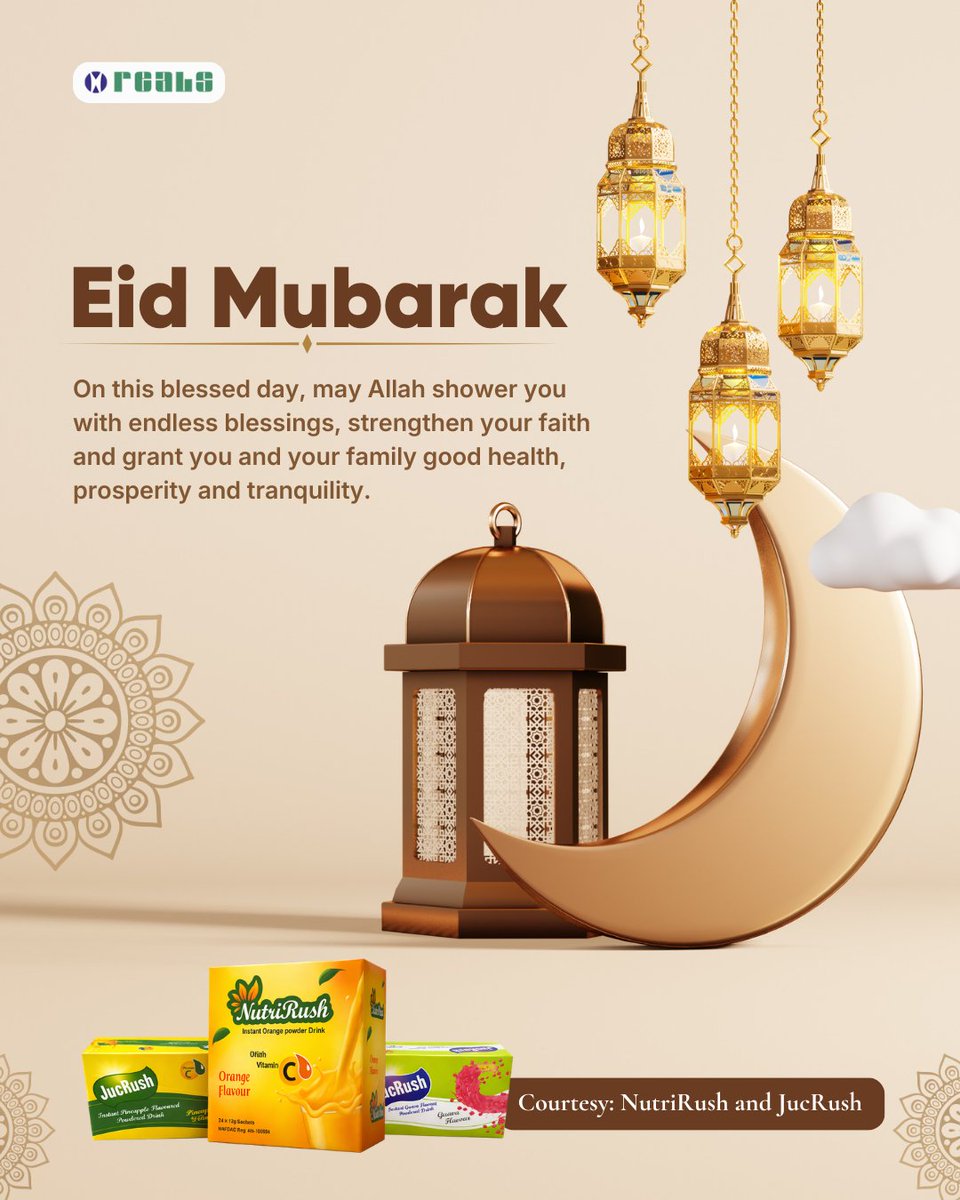 RealsGroup's tweet photo. Happy Eid Mubarak...

On this blessed day, may Allah shower you with endless blessings, strengthen your faith and grant you and your family good health, prosperity and tranquility.

#realspharmaceuticals #Eid #eidmubarak #Muslims #nutrirush https://t.co/i08OzteGyV