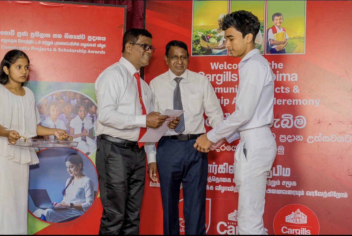 CargillsPLC's tweet photo. We recently held another regional event of the Cargills Sarubima Scholarship Award Ceremony in Thambuttegama, extending educational support to 112 children, all of whom are children of our valued Cargills farmers.

Scholarships were awarded across Grade 5, Advanced Level, Vocational and University categories. In addition to financial assistance, university students received laptops to support their higher education and digital learning needs.

In line with our commitment to education and community development, Smart Classrooms were introduced to three schools in the region, Hurigaswewa Vidyalaya, Oththappuwa Maha Vidyalaya and Gurugama Vidyalaya on the same day to enhance learning opportunities for students. Support was also extended to farming families through welfare packages and subsidised plastic crates to strengthen their livelihoods.

This year, over Rs. 115 million has been allocated through the Cargills Sarubima programme to support both student scholarships and rural community projects islandwide. Of this, over Rs. 50 million has been dedicated to educational scholarships, while over Rs. 60 million has been allocated to community development initiatives, including upgraded libraries, smart classrooms, clean water systems, sanitation facilities and preschool infrastructure enhancements.

#Cargills #Sarubima #Scholarships #Community #Farmers