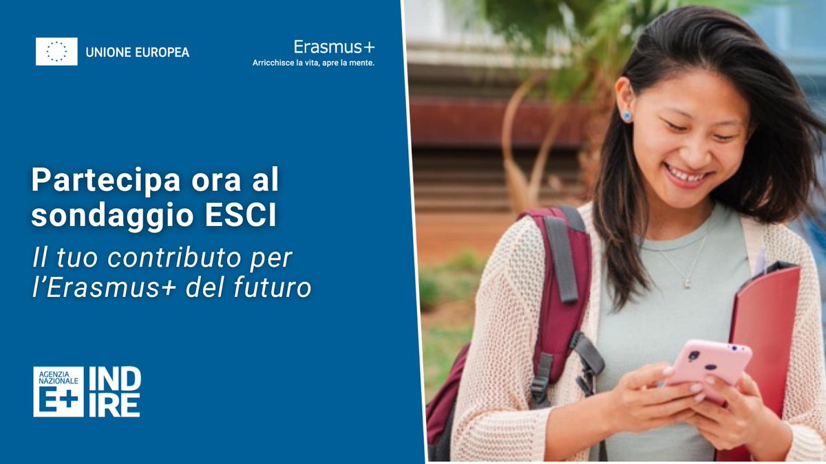 ErasmusPlusInd's tweet image. La Commissione europea lancia una consultazione sul futuro della European Student Card Initiative (#ESCI)! 🎓
Condividi opinioni e proposte: 👉 ec.europa.eu/eusurvey/runne…
⏰ 15 min | 📅 Scadenza: 31/03/2026
Il tuo contributo è prezioso per migliorare la mobilità #Erasmusplus