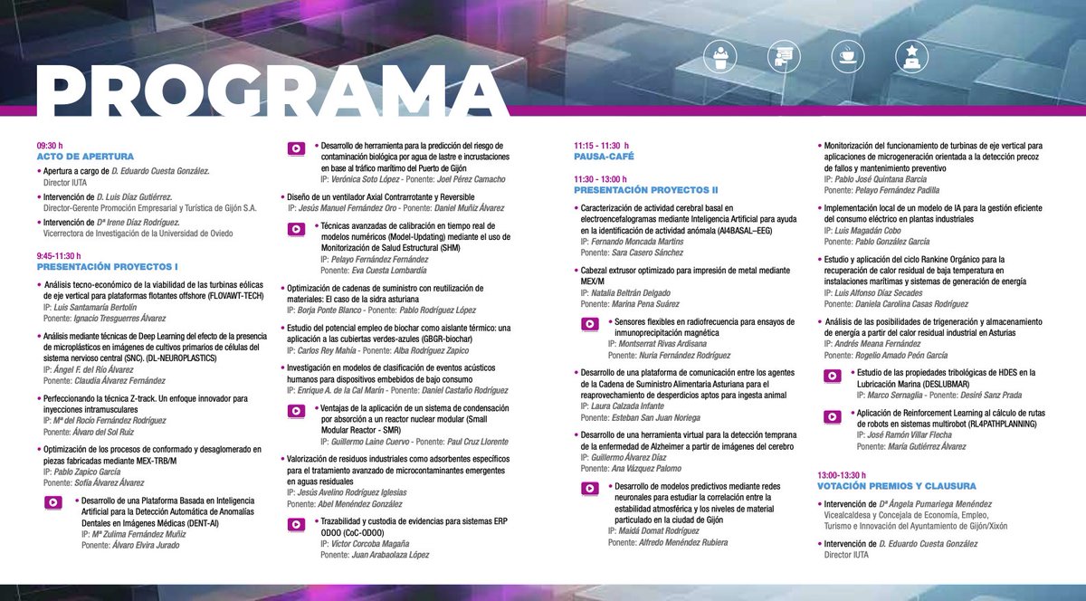 GijonImpulsa's tweet photo. 🧑‍🔬 El próximo jueves, 26 de marzo, se celebrará la Jornada de Presentación de Proyectos de Investigación IUTA 2025.

En nuestra web tienes toda la información y puedes consultar el programa completo 👇
https://t.co/BGkL9nH3i1 https://t.co/q0FRCI27bv