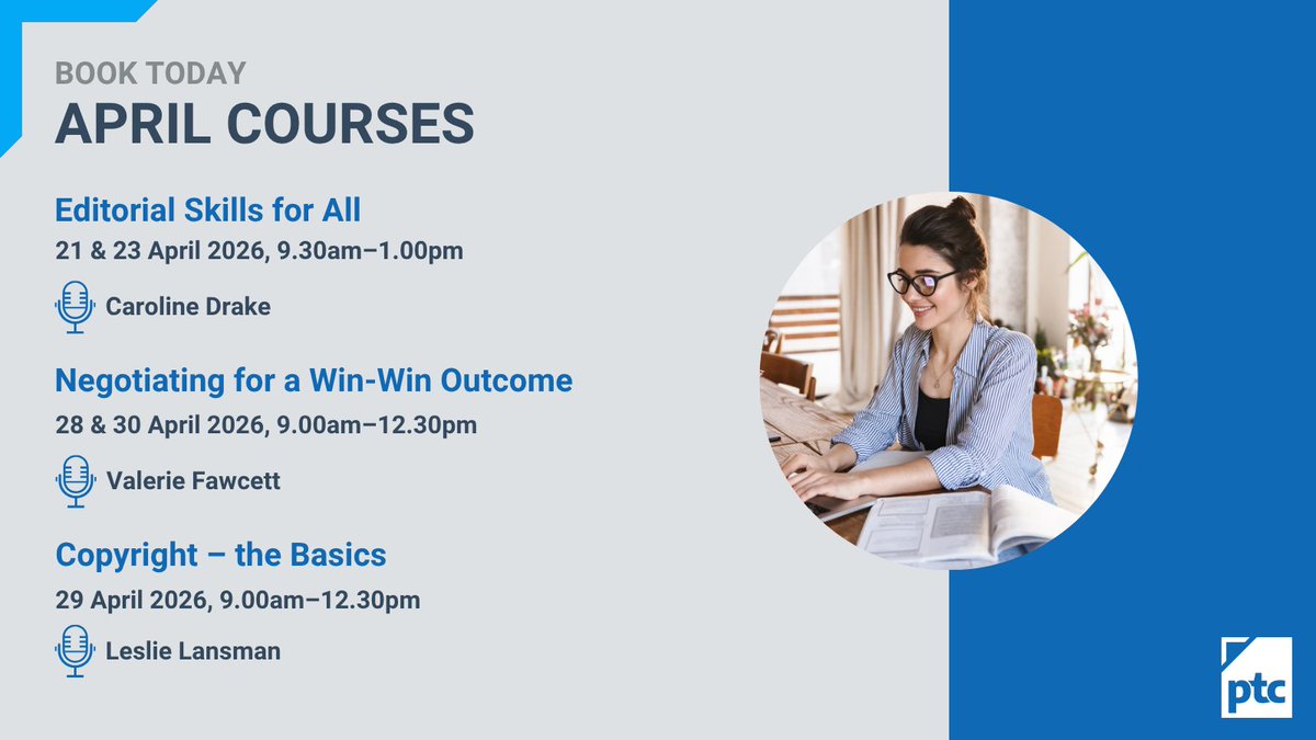 PTCBookHouse's tweet photo. Are you looking for a new learning opportunity this spring? ⭐

In April, our courses are designed to help you strengthen your skills and knowledge, giving you a clear competitive advantage in today’s fast-moving publishing industry.

Explore here: https://t.co/qPgsnIBlK7 https://t.co/iD1oQMvs5I