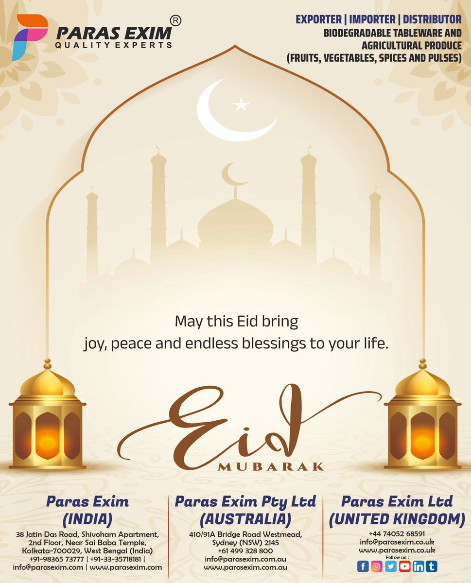 parasexim's tweet photo. Eid Mubarak to everyone 🌙
#eid2026 #eid #parasexim #paraseximptyltd #arecatableware #ecofriendly #export #areca #tableware #arecapalmleaf https://t.co/gC57jncdey