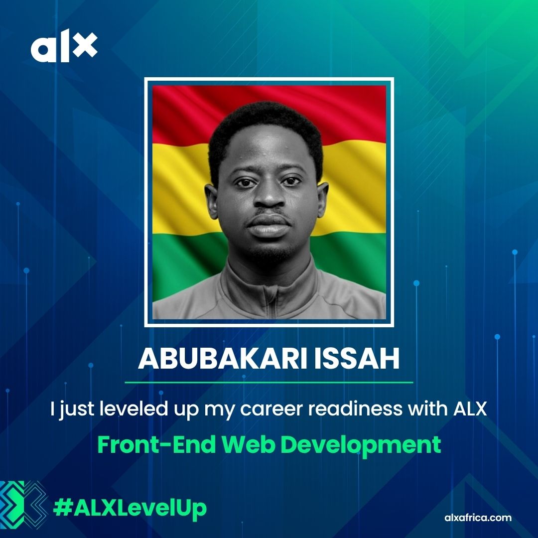 asaanwin's tweet image. 🎓 Graduation Day! I just leveled up my career readiness with ALX Front-End Web Development. Proud to be an #ALXSEGRAD 

🔗 Live: alx-fe-capstone-quizmaster.netlify.app
🎥 Showcase: youtube.com/watch?v=NrZfcq…
🔴 Tambali Ceremony: youtube.com/live/NM2nSAnzd…

#ALX #FrontEndDevelopment #Graduation