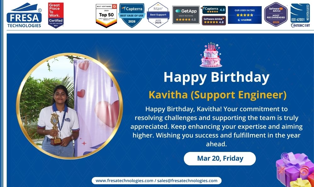 fresatechnology's tweet image. Follow our youtube channel for latest updates: 
youtube.com/@Fresatechnolo…

🎈🎉Happy Birthday, Kavitha! 

📧  sales@fresatechnologies.com
📲  +91 93449 12004

#EmployeeBirthday #TeamCelebration #WorkplaceCulture #EmployeeAppreciation #LifeAtFresa #TeamFresa #TeamSuccess